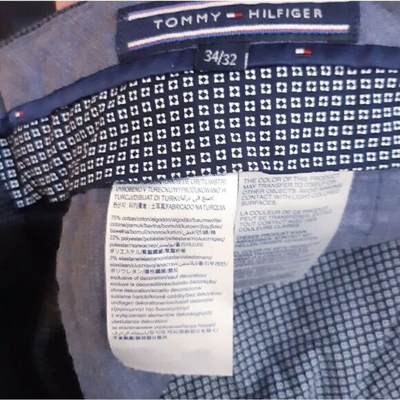 Tommy Hilfiger Navy Houndstooth Trousers - Picture 7 of 12